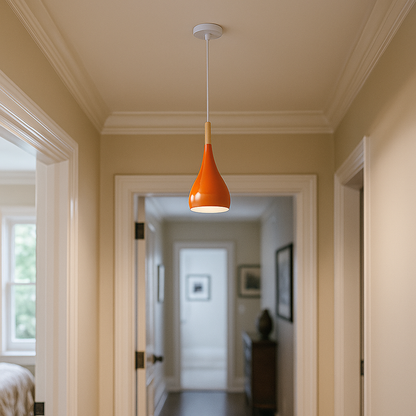 Drewniano-Żelazna Lampa Wisząca | Oświetlenie Przemysłowe