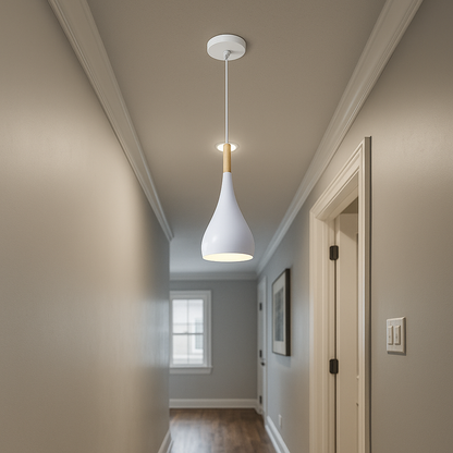 Drewniano-Żelazna Lampa Wisząca | Oświetlenie Przemysłowe