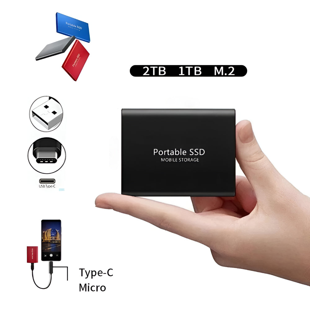 Portable External Solid-State Drive 2TB USB C