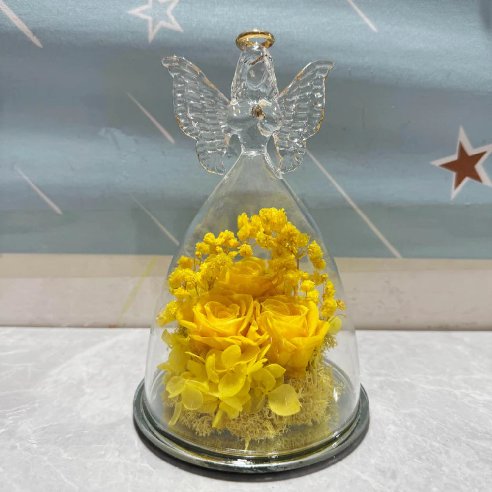 Eternal Rose Glass Decoration Angel Figurine Gift