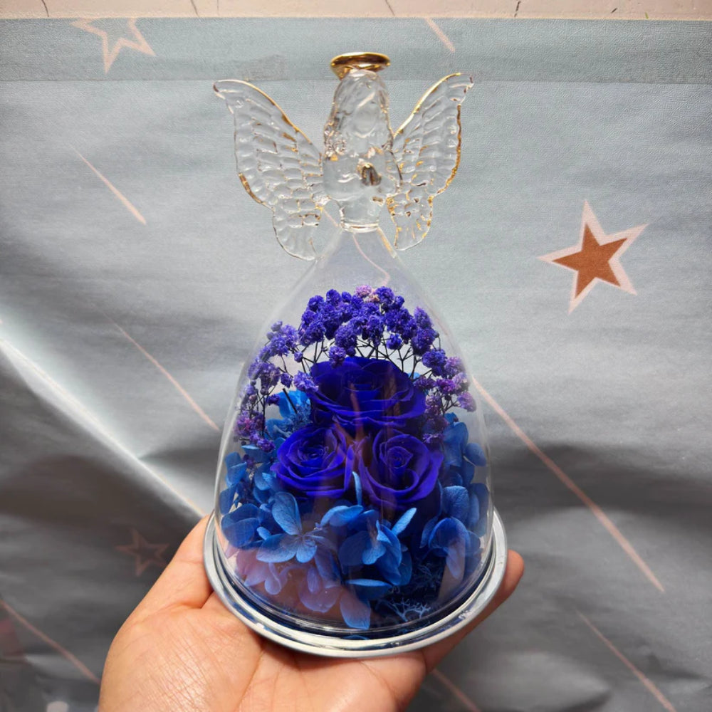 Eternal Rose Glass Decoration Angel Figurine Gift