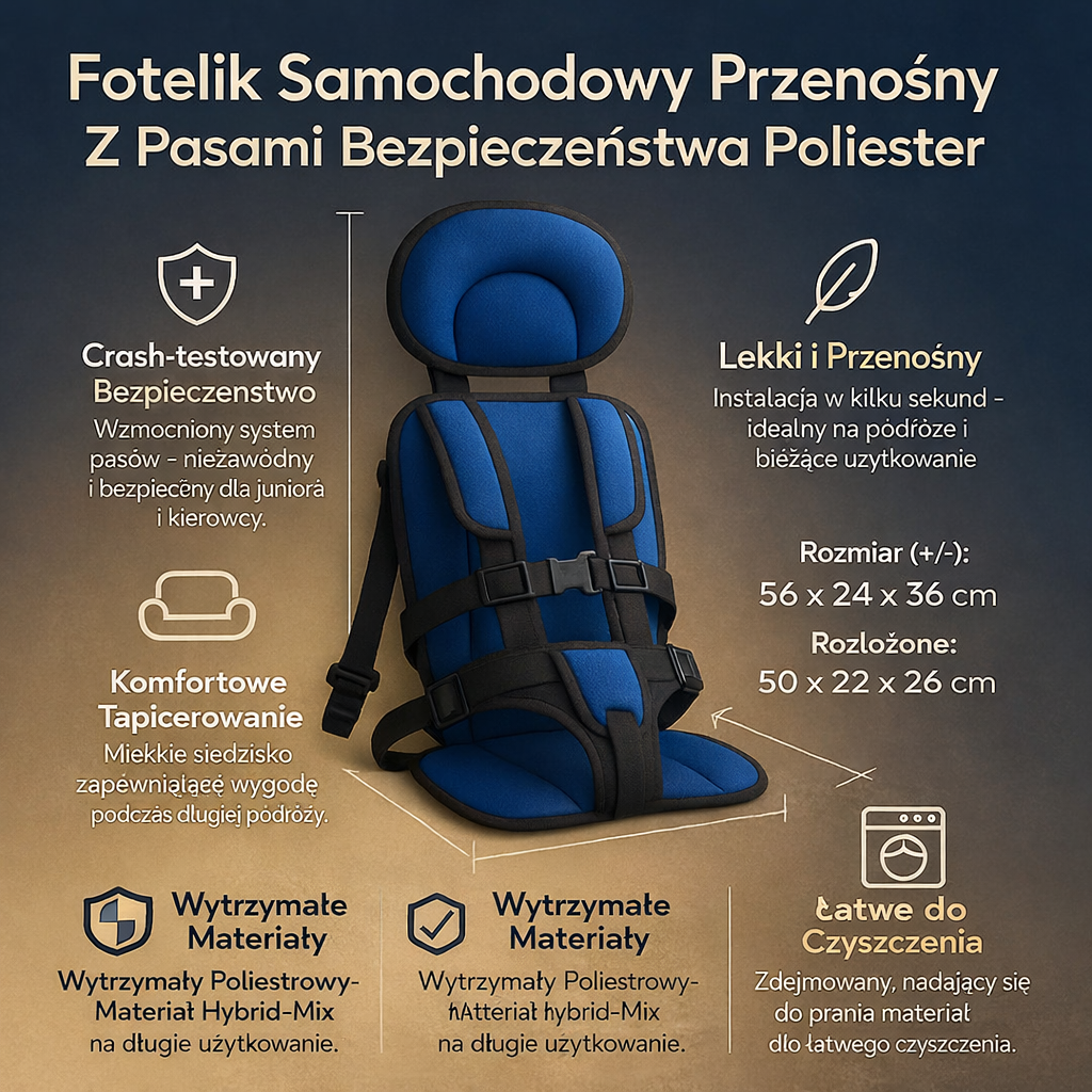 Portable Car Seat for Children with Straps