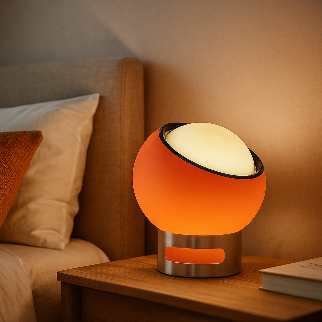 Francuska Lampa Stołowa Z Opalu | Styl Bauhaus