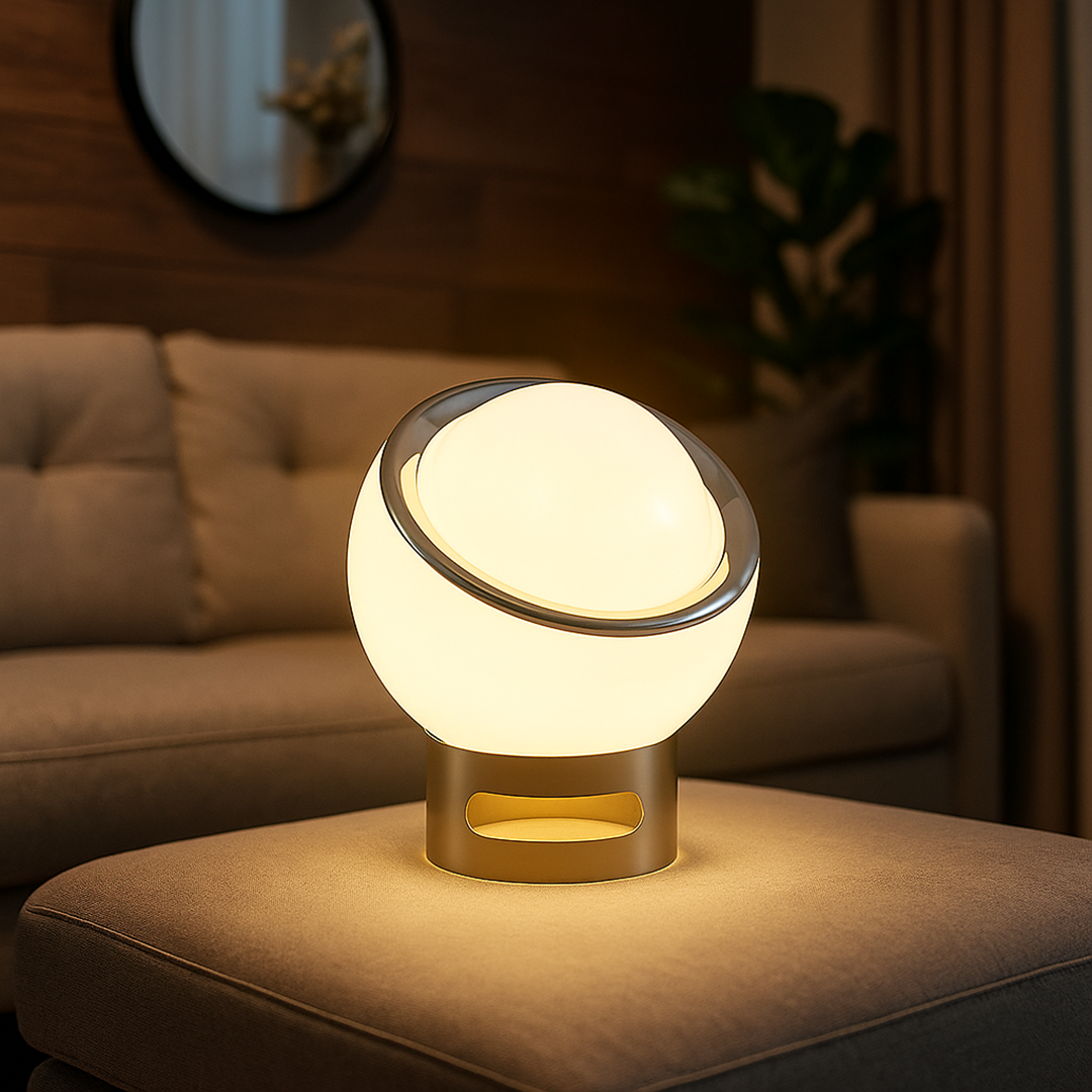 Francuska Lampa Stołowa Z Opalu | Styl Bauhaus