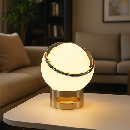 Francuska Lampa Stołowa Z Opalu | Styl Bauhaus