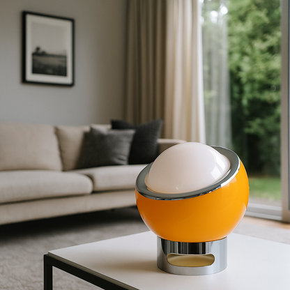 Francuska Lampa Stołowa Z Opalu | Styl Bauhaus