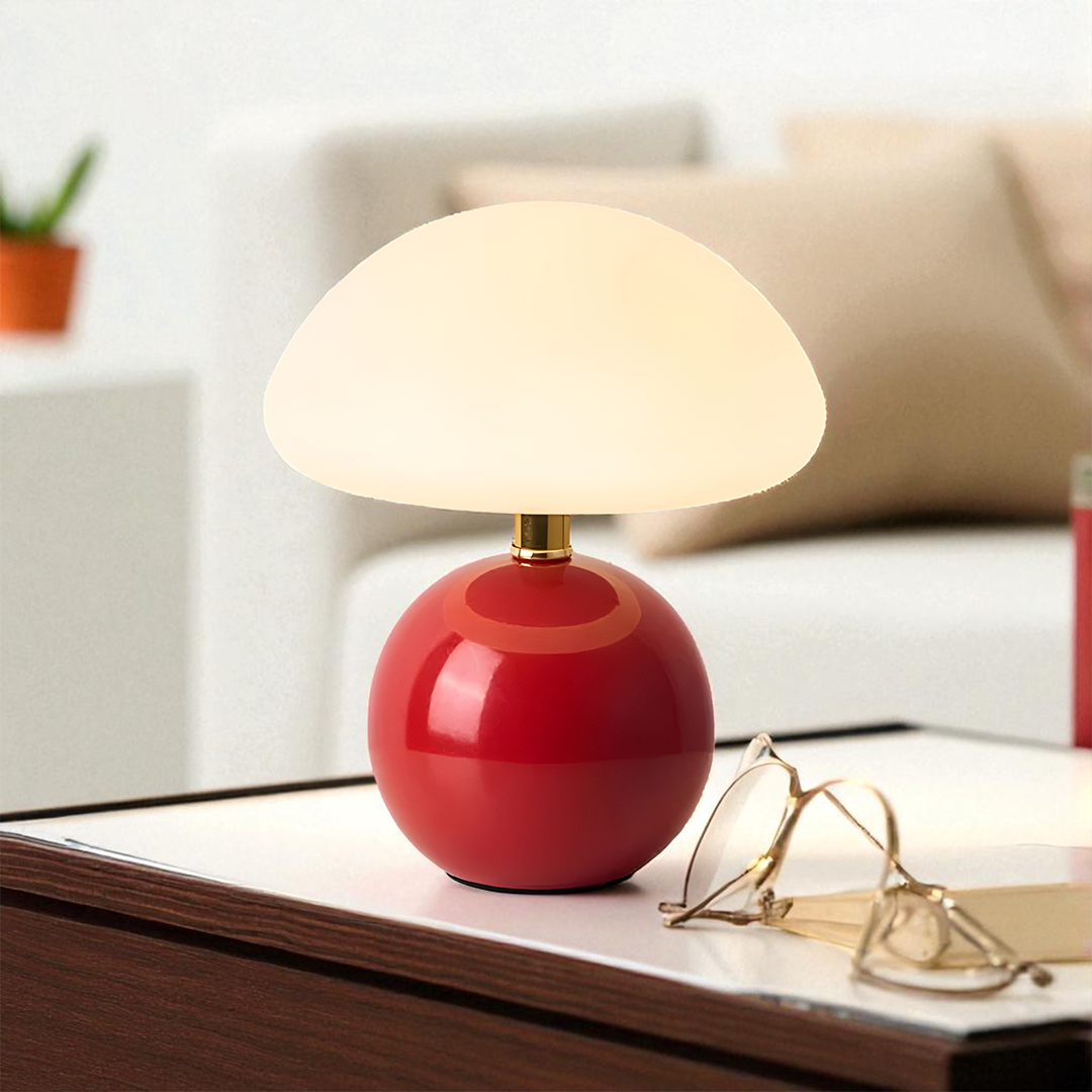 Domowa Kremowa Lampa Grzybowa | Retro