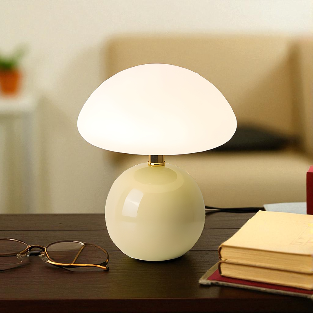 Domowa Kremowa Lampa Grzybowa | Retro