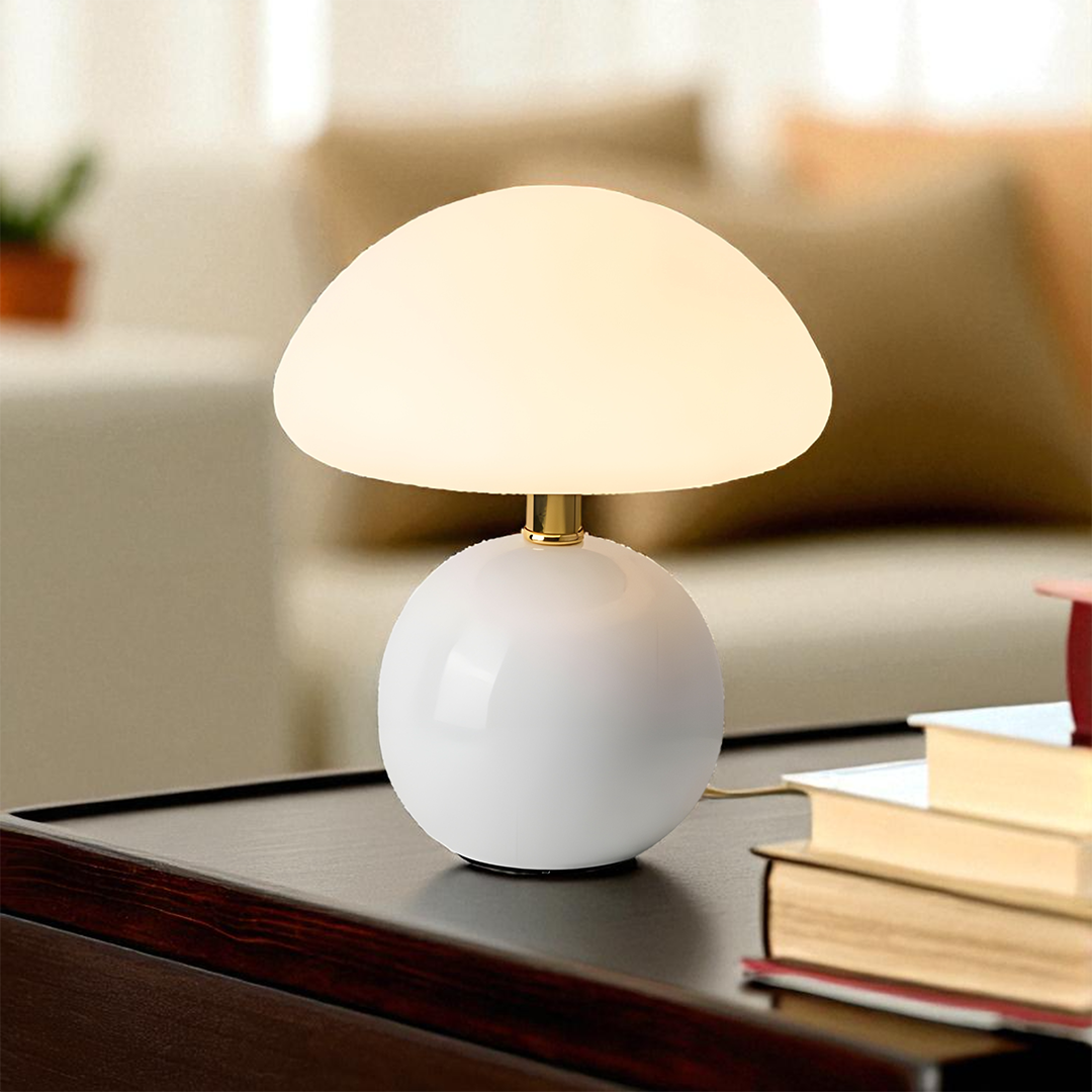 Domowa Kremowa Lampa Grzybowa | Retro