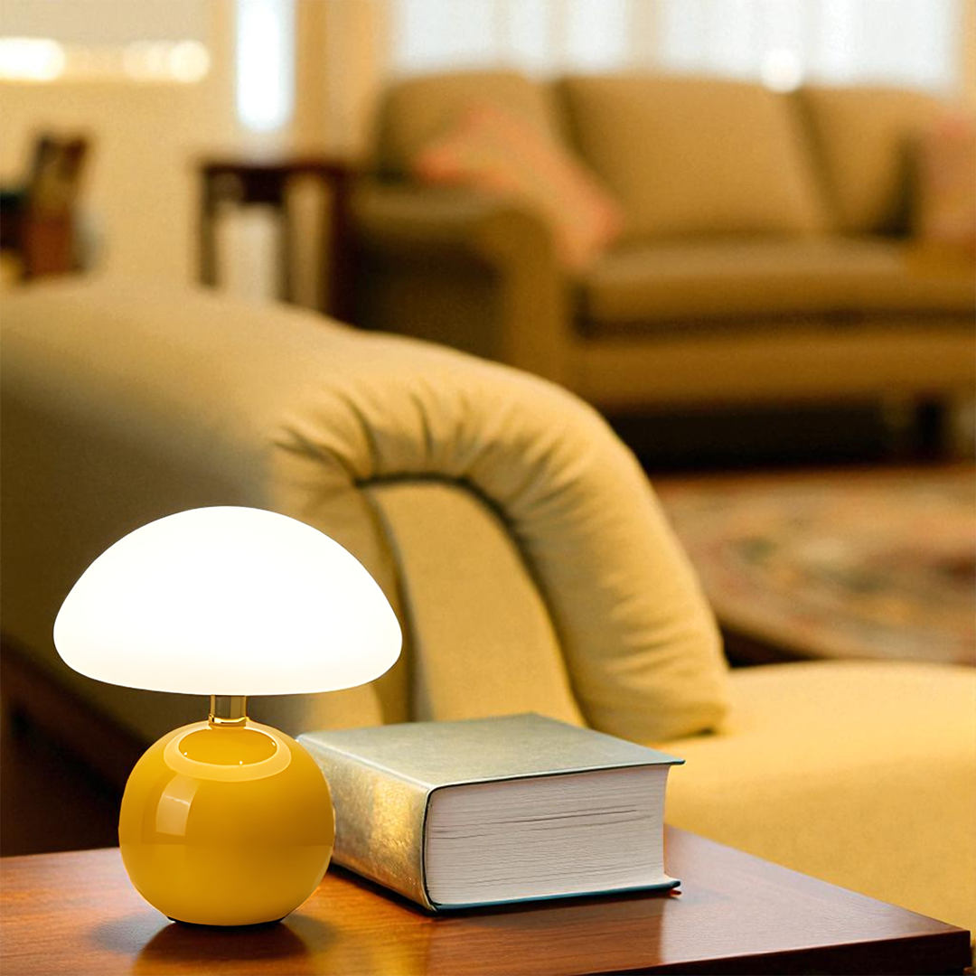 Domowa Kremowa Lampa Grzybowa | Retro