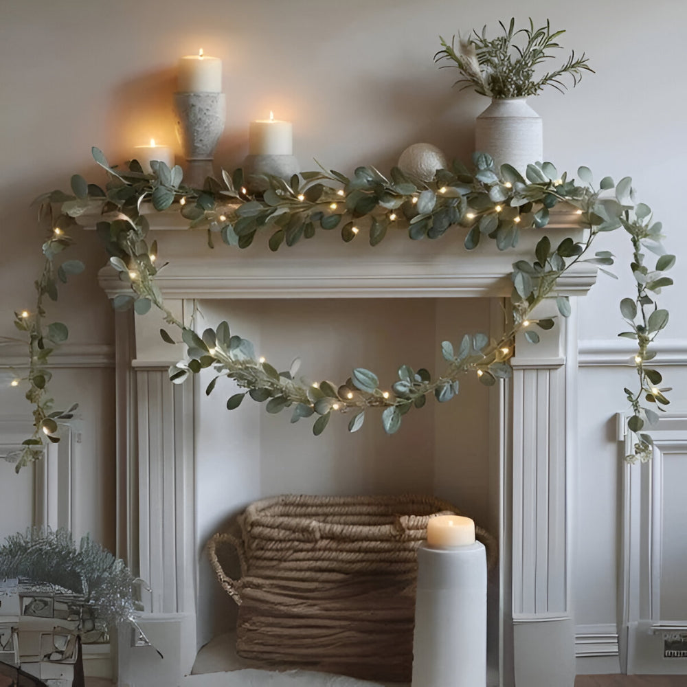 LED Garland Olive Branches Interior Decoration