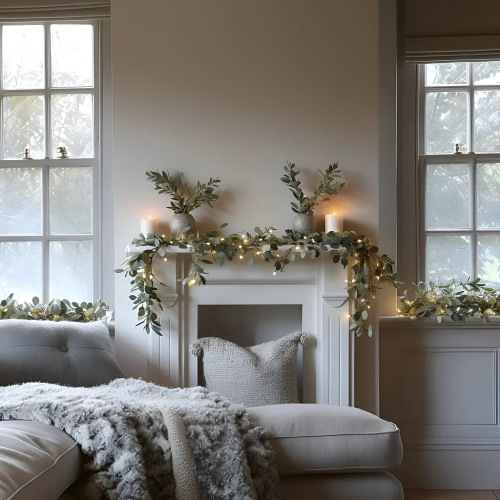 LED Garland Olive Branches Interior Decoration