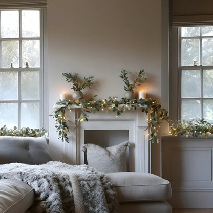 LED Garland Olive Branches Interior Decoration