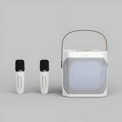 Portable 360-Degree Stereo Bluetooth Speaker with Singing Microphones