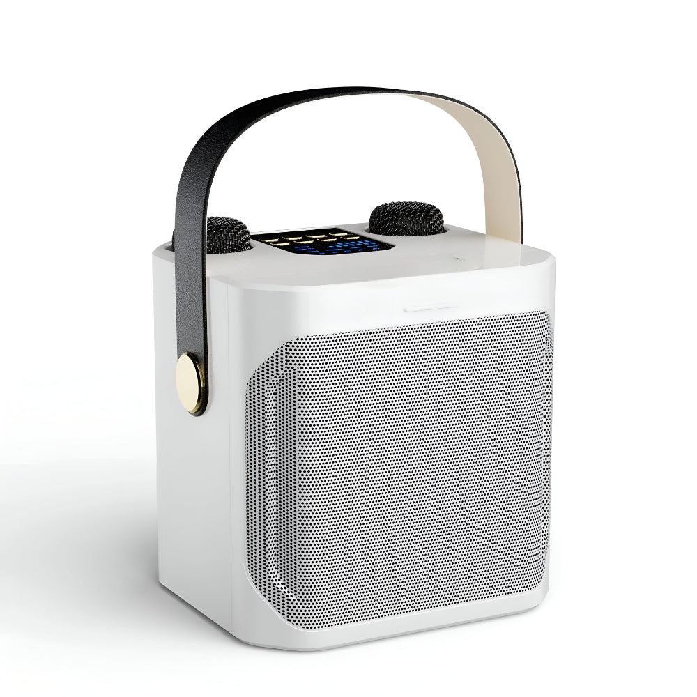 Portable 360-Degree Stereo Bluetooth Speaker with Singing Microphones