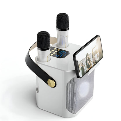 Portable 360-Degree Stereo Bluetooth Speaker with Singing Microphones