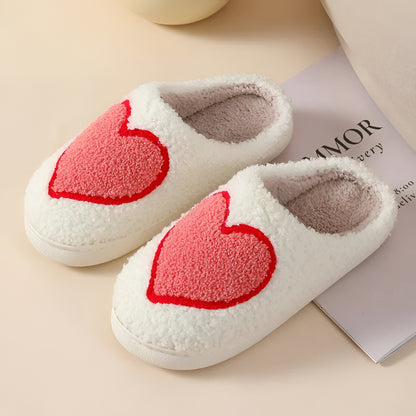 Women's Home Slippers with Heart and Mushroom Pattern
