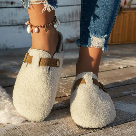 Slip-on Fabric House Slippers for Women