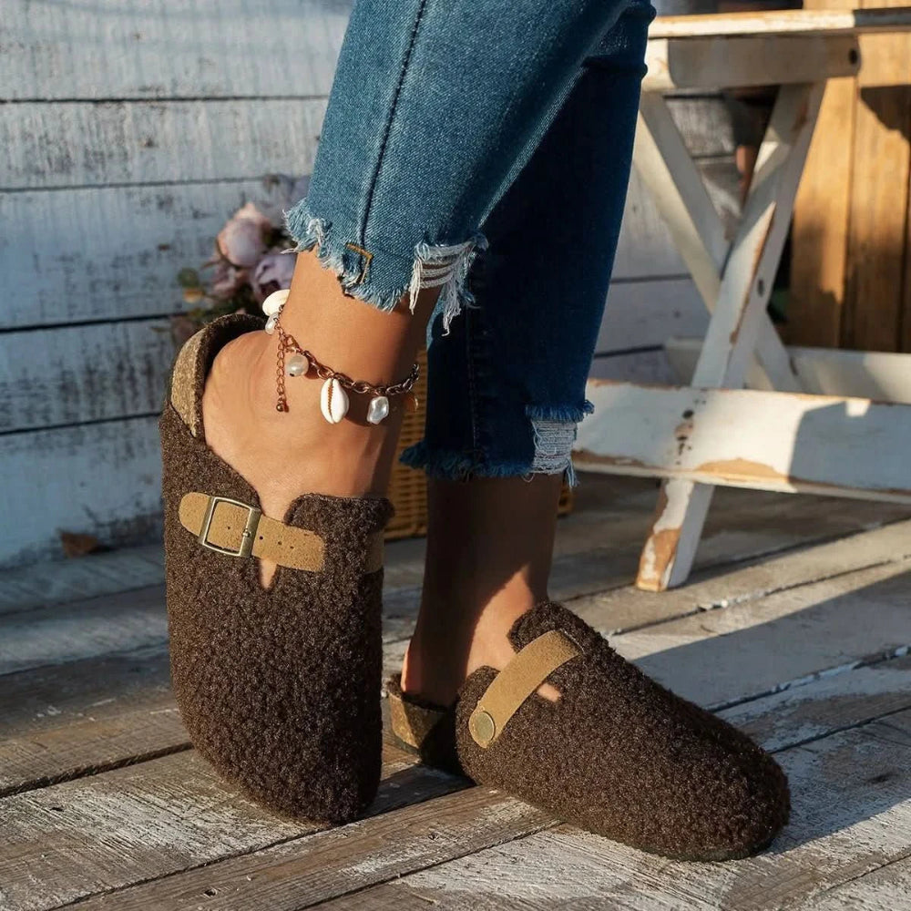 Kapcie Wsuwane Tkaninowe Domowe Damskie