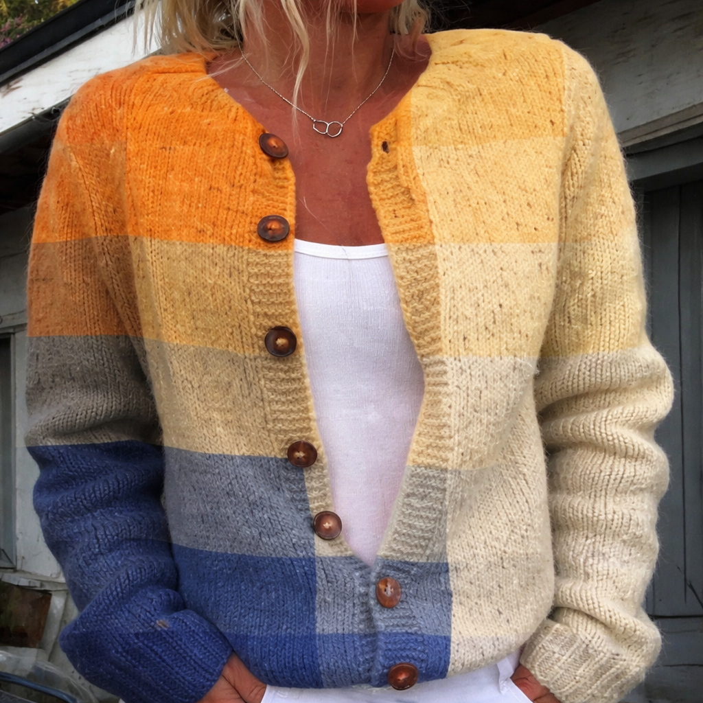 Kardigan Damski Kwiatowy Jesień Zima Codzienny