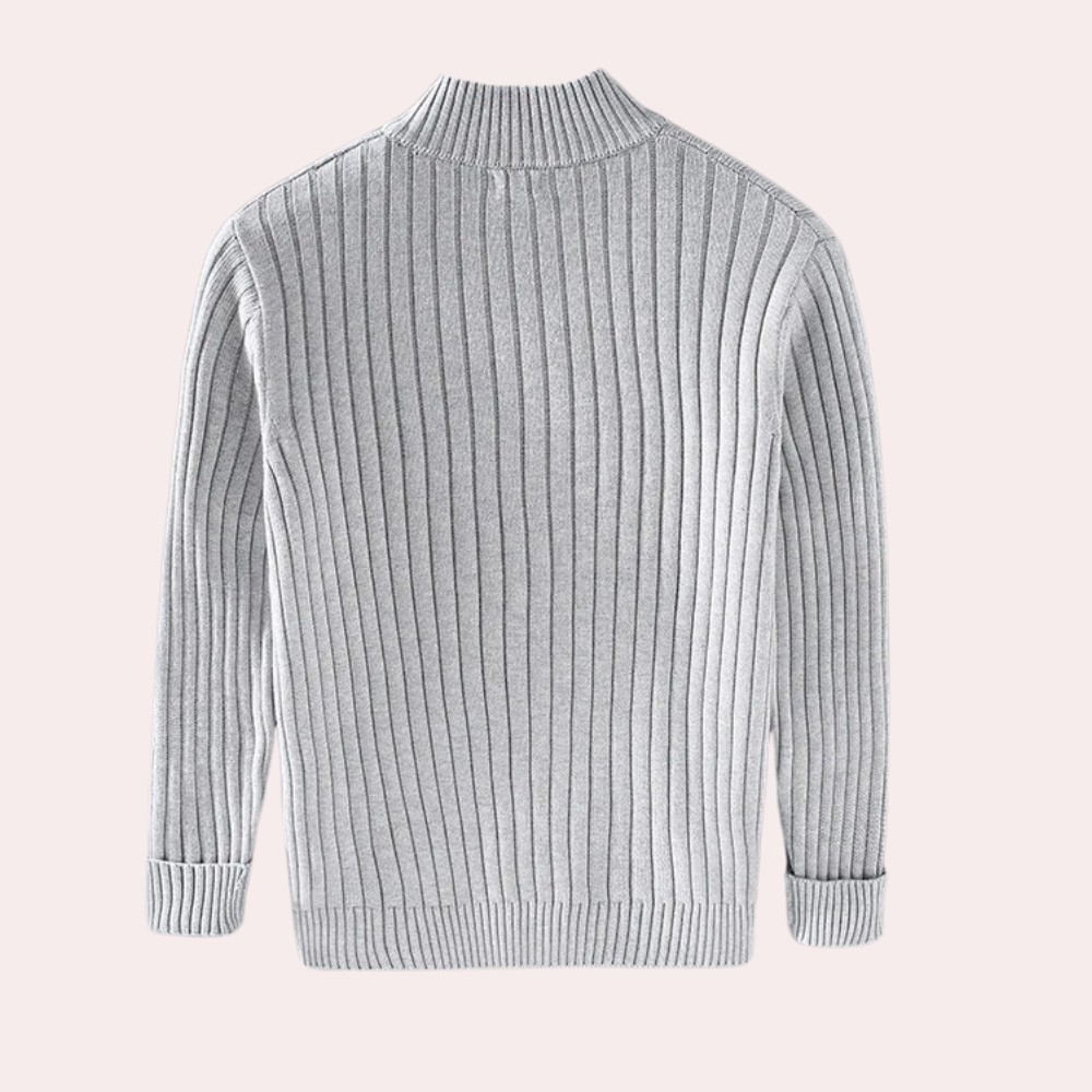 Kardigan Męski Dzianinowy Wiosenny Zapięcie Suwakowe