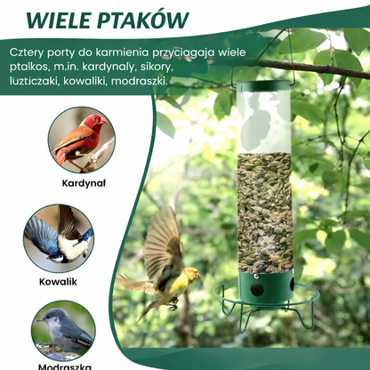 Karmnik Ptaków Wiszący Antywiewiórkowy Metalowy Ogrodowy