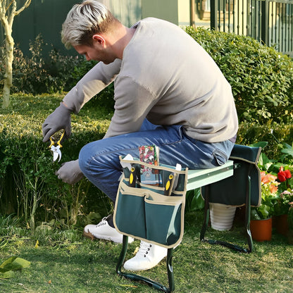 Klęcznik Ogrodowy Siedzisko Składane Stalowe Prace Ogrodowe