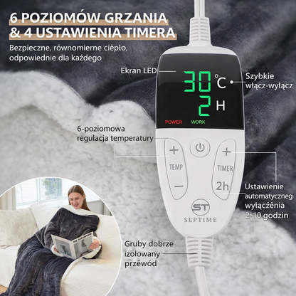 Koc Elektryczny Do Noszenia Z Regulacją Temperatury Dla Dorosłych