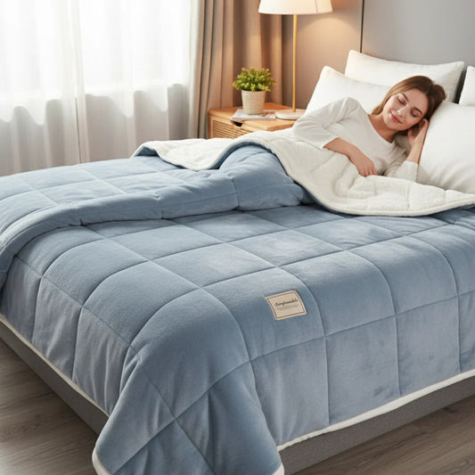 Quilted Reversible Blanket Relax Home Bedroom