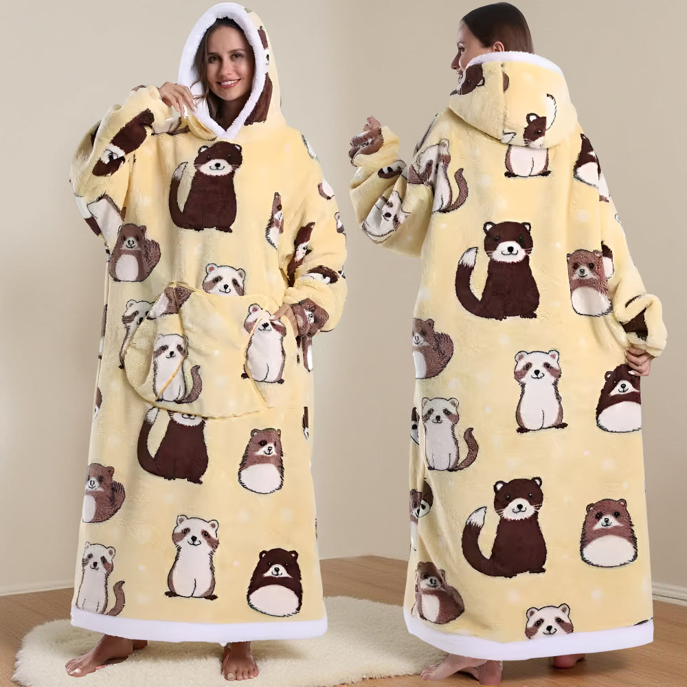 Koc Rękawami Koc Telewizyjny Zima Kaptur