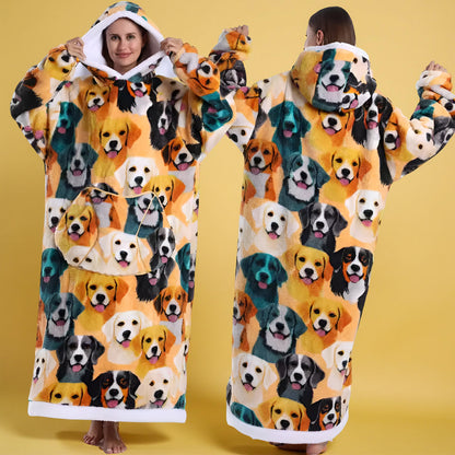 Koc Rękawami Koc Telewizyjny Zima Kaptur