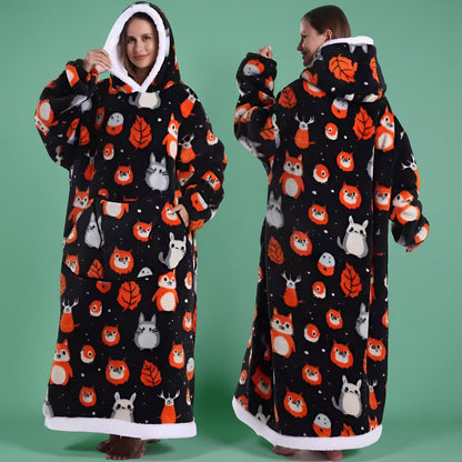 Koc Rękawami Koc Telewizyjny Zima Kaptur