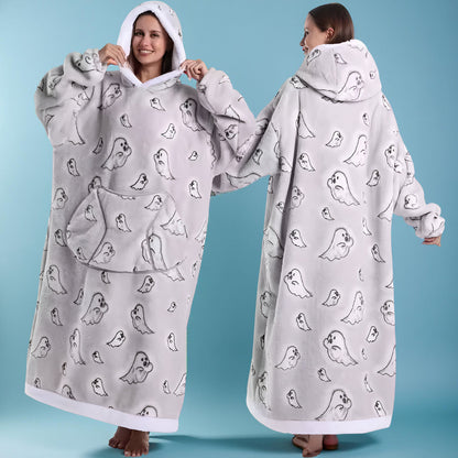 Koc Rękawami Koc Telewizyjny Zima Kaptur