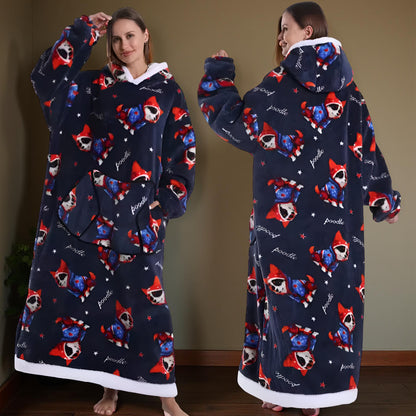 Koc Rękawami Koc Telewizyjny Zima Kaptur