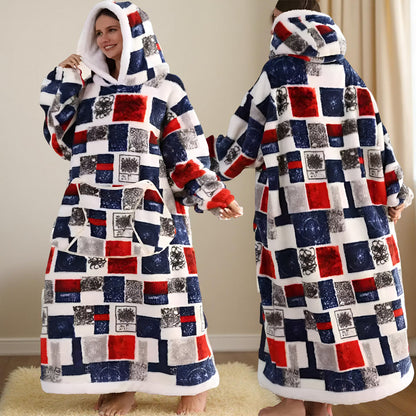 Koc Rękawami Koc Telewizyjny Zima Kaptur