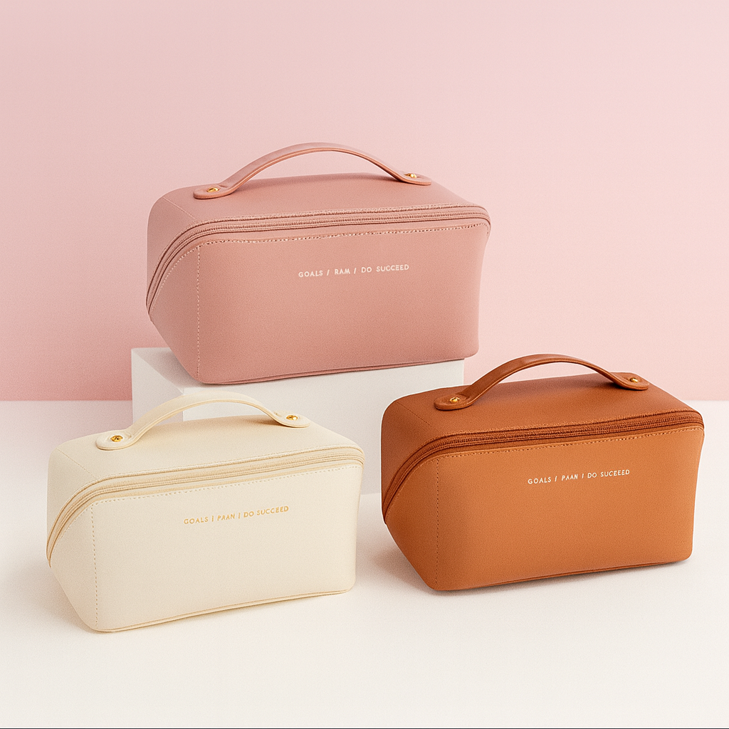 Kosmetyczka Podróżna Duża Pojemna Uchwytem PU