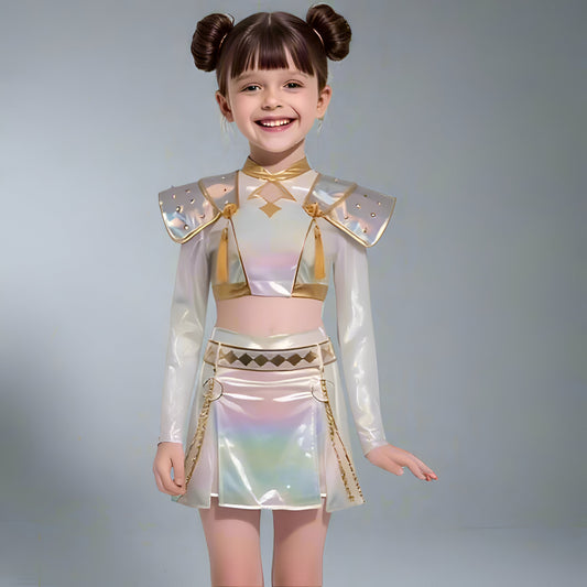 Girls' Dance Outfit Holographic Stage Performances