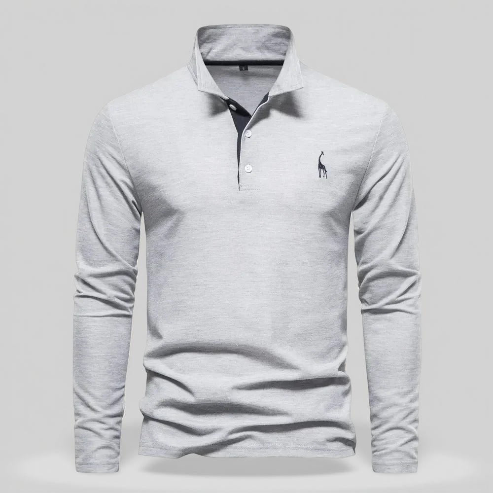 Koszulka Polo Męska Długi Rękaw Klasyczny Styl