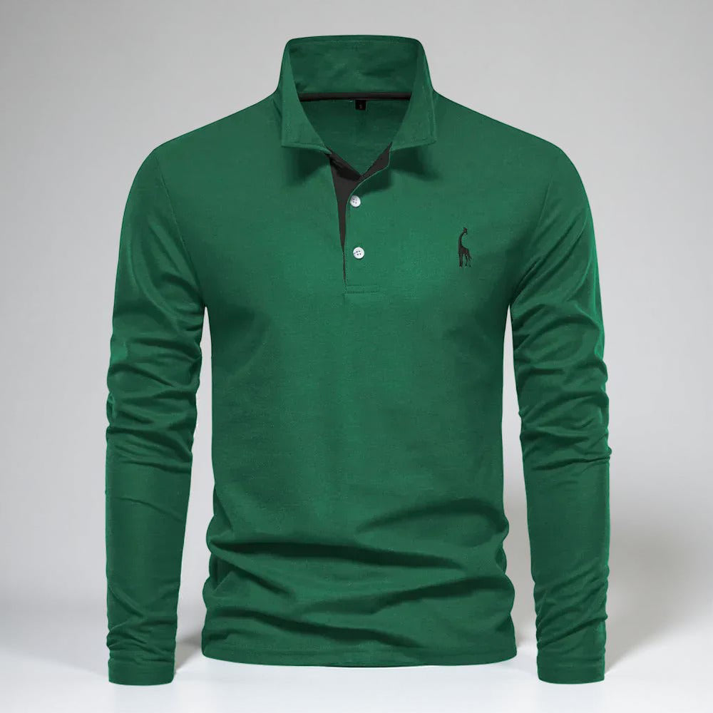 Koszulka Polo Męska Długi Rękaw Klasyczny Styl