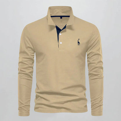 Koszulka Polo Męska Długi Rękaw Klasyczny Styl