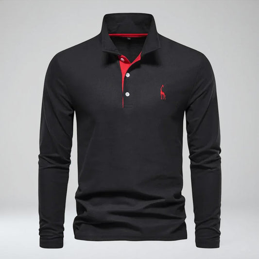 Men's Polo Shirt Long Sleeve Classic Style