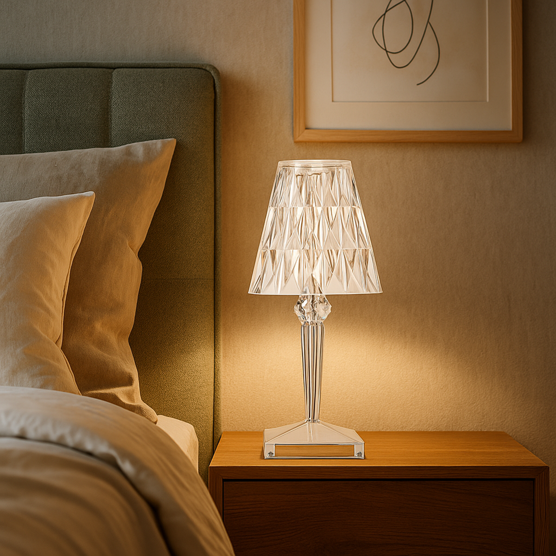 Kryształowa Diamentowa Lampa Stołowa | Oświetlenie LED
