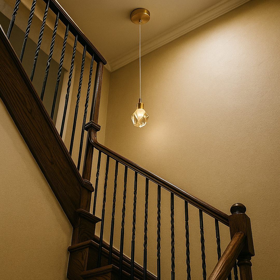 Kryształowo-Żelazna Lampa Wisząca LED | Oprawa Świetlna Kryształowo-Metalowa