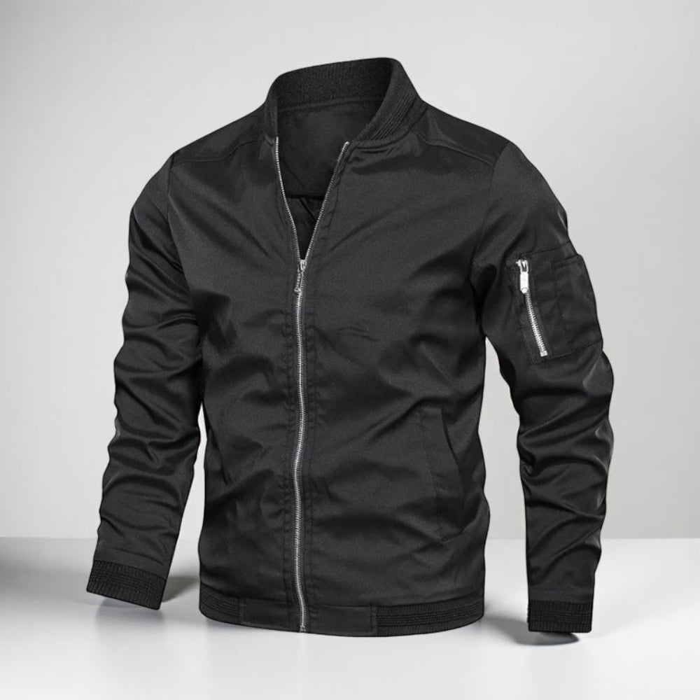 Kurtka Męska Bomberka Przejściowa Styl Miejski Zamek