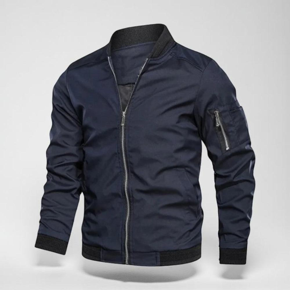 Kurtka Męska Bomberka Przejściowa Styl Miejski Zamek