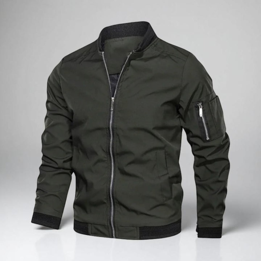 Kurtka Męska Bomberka Przejściowa Styl Miejski Zamek