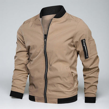 Kurtka Męska Bomberka Przejściowa Styl Miejski Zamek