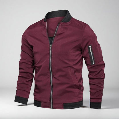 Kurtka Męska Bomberka Przejściowa Styl Miejski Zamek