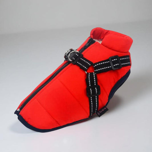 Kurtka Psa Odblaskowa Zintegrowane Szelki Spacerowa