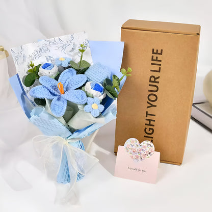 Kwiaty Tulipany Szydełkowe Bukiet Dekoracyjny Prezent